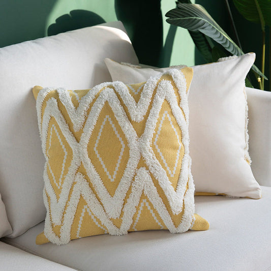 Cotton Woven Cushion Cover Tassel Pillow Case Morocco