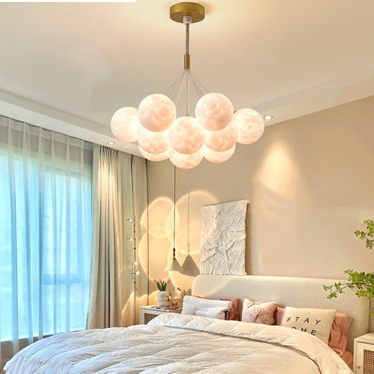 Bedroom Chandelier Nordic Lamps Creative Moon Bubble Lights