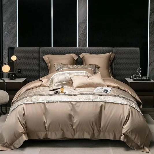 Long-staple Cotton Four-piece Set Jacquard Quilt Cover Bed Sheet Bedding