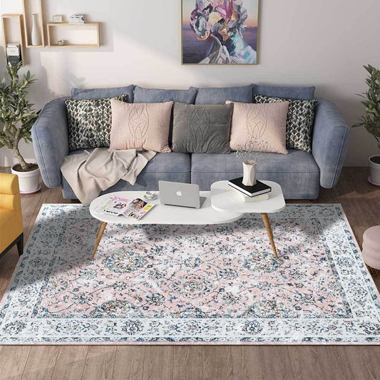 European Style Retro Sweet Grey Flower Carpet