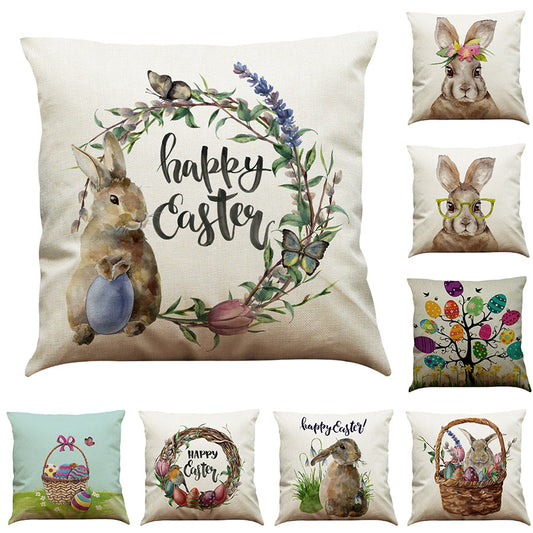 Easter Bunny Cotton And Linen Pillowcase